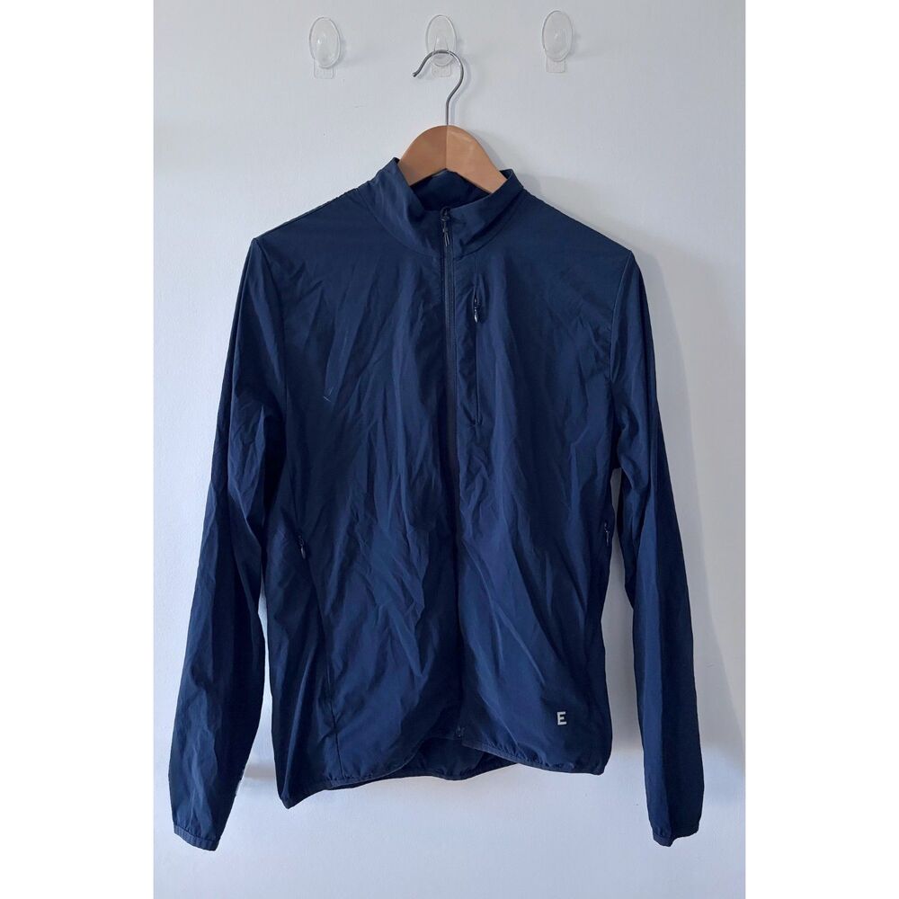 EVERLANE Sport Soft-Shell Navy Blue Full Zip Windbreaker Jacket Mens Small